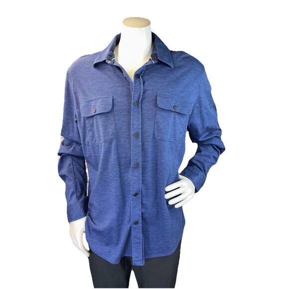 Buttercloth Shirt Jacket Men XL Snap Buttons Heavy Shacket Performance Stretch - Picture 1 of 9